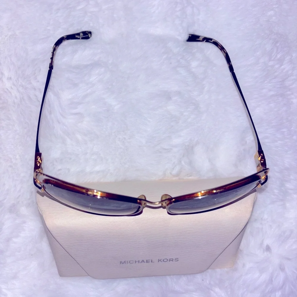 Michael Kors Black and Gold Sunglasses with Aviator Lenses